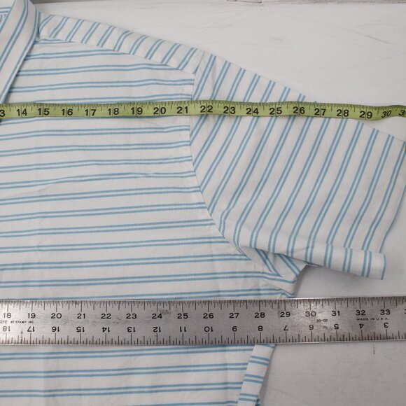 untuckit shirt Mens 3XLC short sleeve button up striped cotton blend stretch - Picture 12 of 13